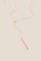 Francesca's Tatum Threaded Lariat Necklace - Gold