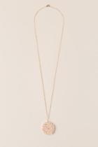 Francesca's Warsaw Beaded Pendant Necklace In Light Pink - Pale Pink