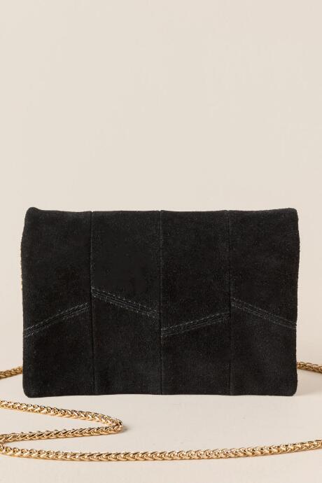 Francesca's Sioban Patchwork Crossbody - Black