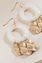 Francesca's Ollie Marbled Resin Drop Earrings - Ivory