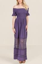 Francesca Inchess Cailey Crochet Insert Maxi - Vintage Purple