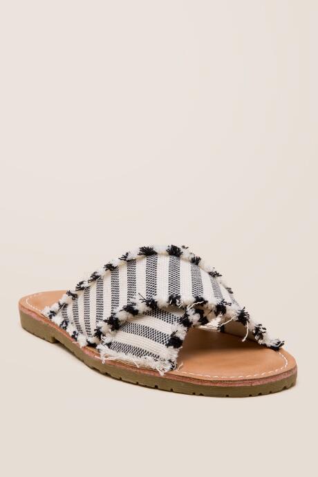 Dirty Laundry Edina Striped Slide Sandal - Black/white