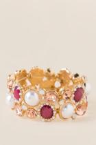 Francesca's Zahara Pearl Stone Stretch Bracelet - Burgundy