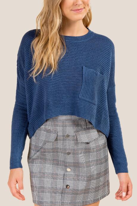 Francesca Inchess Britney Ribbed Crop Sweater - Dark Teal