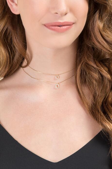 Francesca's Alyssa Delicate Crystal Choker - Gold