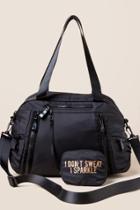 Francesca's I Don't Sweat I Sparkle Weekender Bag - Black