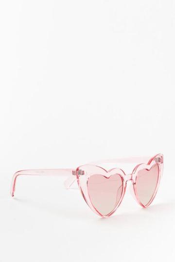 Francesca's Girl Next Door Heart Sunglasses - Blush
