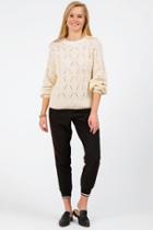 Francesca's Melbourne Pointelle Sweater - Ivory