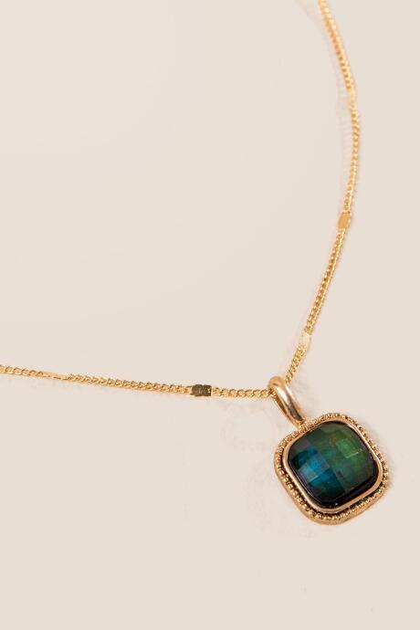 Francesca's Casted Square Mood Necklace - Gold