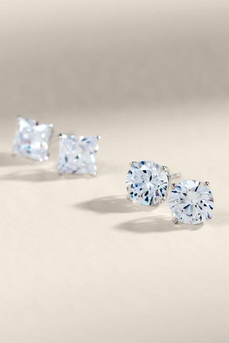 Francesca's Miriam Sterling Cz Stud Set - Crystal