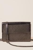 Francesca's Stephanie Metallic Gunmetal Crossbody - Pewter