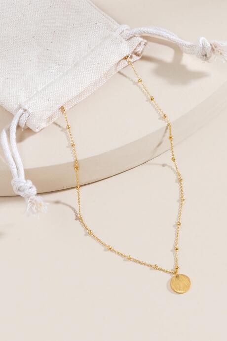 Francesca's Jasmine Coin Pendant Necklace & Pouch - Gold