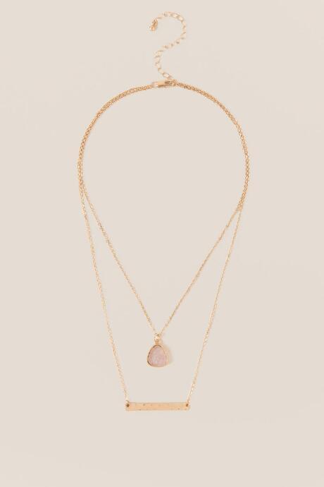 Francesca Inchess Karlee Druzy Layered Necklace - Blush