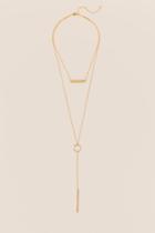 Francesca's Genevieve Layered Bar Pendant In Gold - Gold