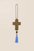 Natural Life Cross Tassel Car Charm