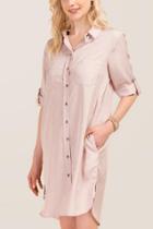 Francesca Inchess Honor Button Down Shift Dress - Blush