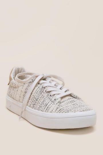 Extrafine Sugar Ginza Tweed Lace-up Sneaker - Ivory
