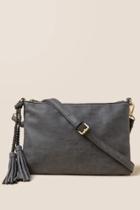 Francesca's Alexa Tech Charger Distressed Crossbody - Charcoal