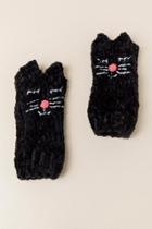 Francesca's Elle Rose Cat Fingerless Gloves - Black