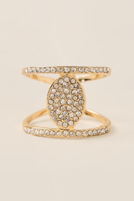 Francesca's Loren Pave Oval Ring - Crystal