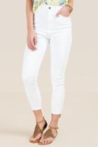 Francesca's Harper White High Rise Jeans - White