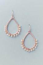 Francesca's Pam Rose Gold Beaded Earrings - Rose/gold