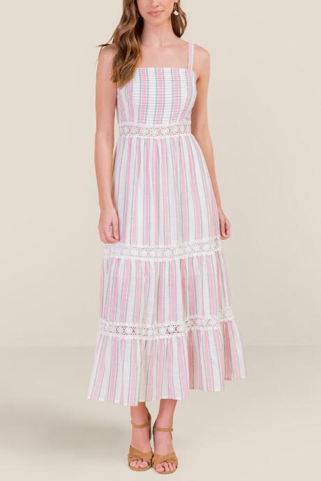 Francesca's Aubree Crochet Insert Maxi Dress - Ivory