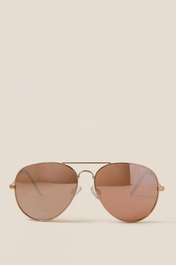 Francesca's Jasmine Aviator Sunglasses - Rose/gold