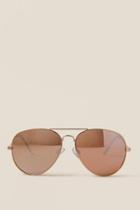 Francesca's Jasmine Aviator Sunglasses - Rose/gold