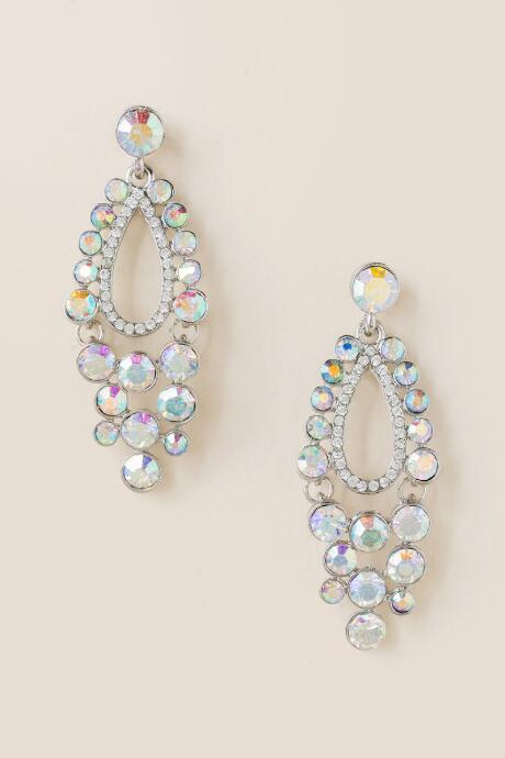 Francesca's Zahra Circle Teardrop Earring - Clear