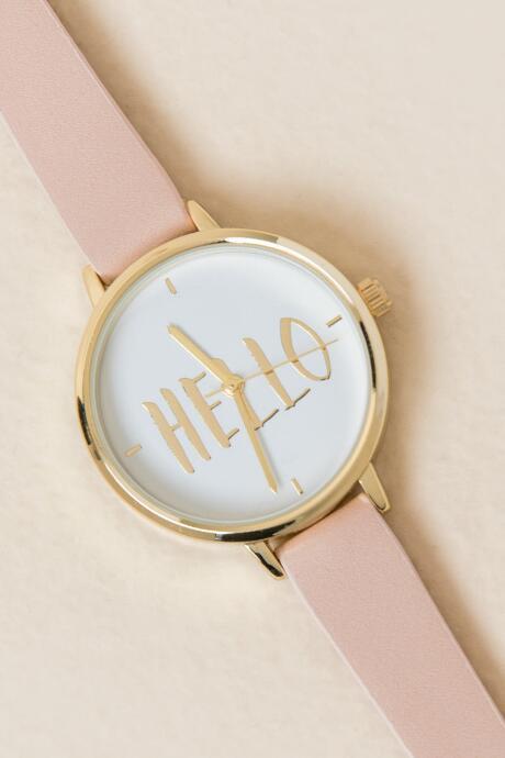 Francesca's Emily Hello Watch - Blush