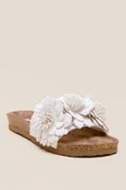 Not Rated Cinnamon Flower Footbed Sandal - White