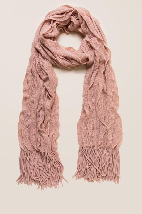 Francesca's Pauleen Ruffled Oblong Scarf - Mauve