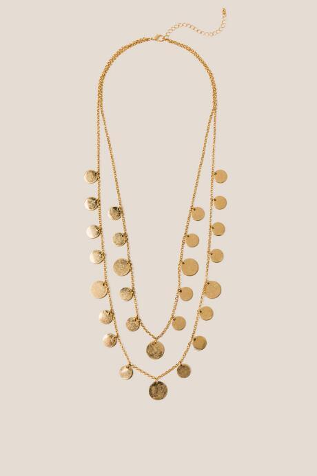 Francesca's Jess Layered Coin Necklace - Gold