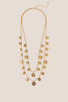 Francesca's Jess Layered Coin Necklace - Gold
