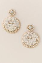 Francesca's Mindie Beaded Woven Statement Earring - Ivory