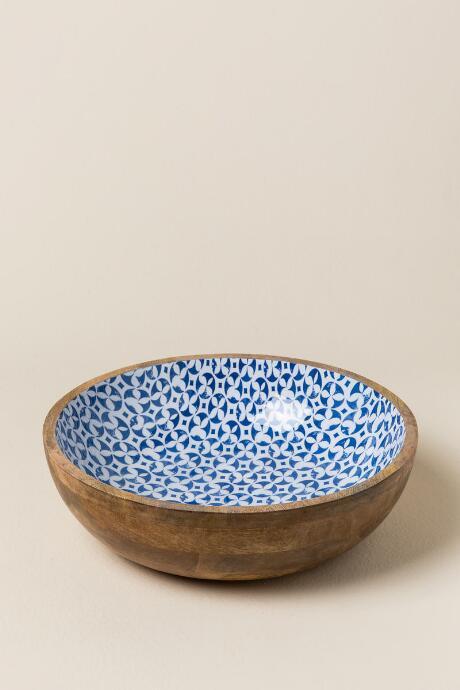 Mud Pie Bungalow Wood Enamel Bowl Set