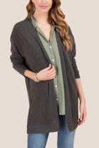 Francesca's Cherie Drop Shoulder Cardigan - Charcoal