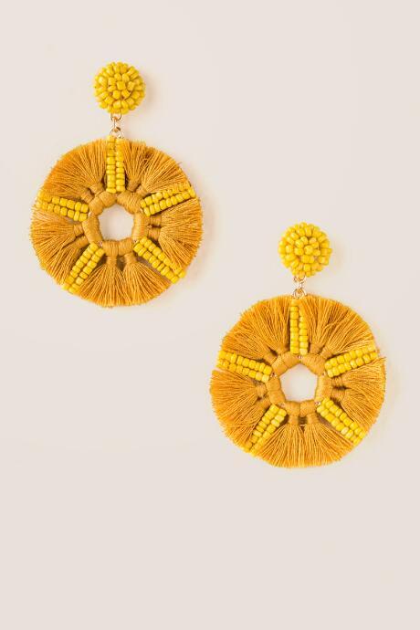 Francesca's Logan Tassel Earrings - Marigold