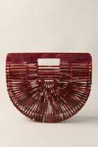 Francesca's Lela Marble Arc Clutch In Burgundy - Burgundy