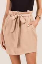 Francesca Inchess Pauline Paperbag Tie Mini Skirt - Taupe