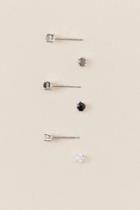 Francesca's Channing Cubic Zirconia Stud Earring Set - Mixed Plating