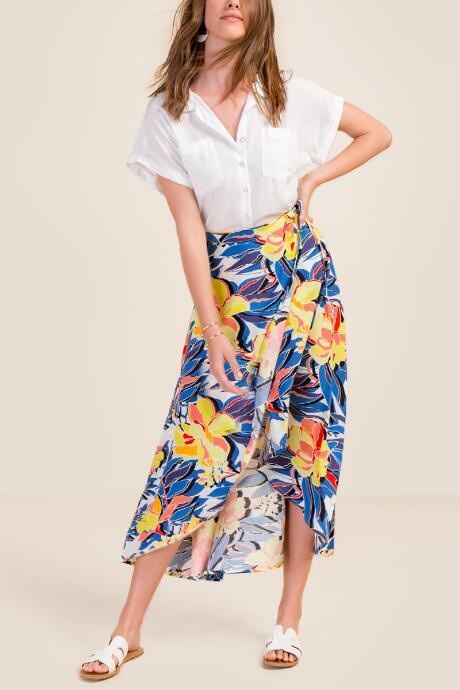 Francesca Inchess Ava Tropical Floral Maxi Skirt - Blue