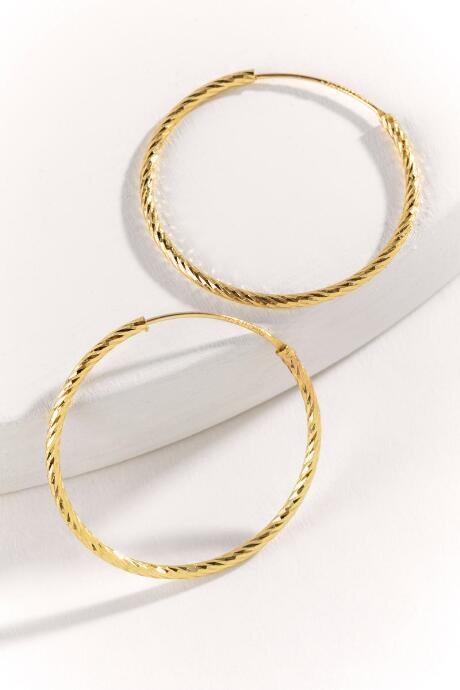 Francesca's Sam Diamond Cut Hoop Earrings - Gold