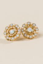 Francesca's Natalia Opal Studs - White