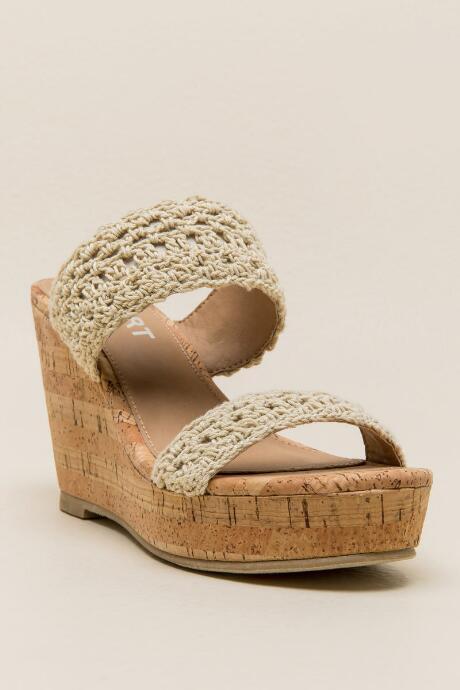 Report Diaz Crochet Strap Wedge - Natural