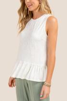 Francesca Inchess Trina Large Floral Mock Peplum Top - Ivory