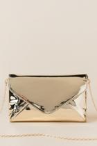 Francesca Inchess Yvonne Mirrored Envelope Clutch - Gold