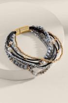 Francesca's Amanda Beaded Magnetic Bracelet - Black