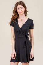 Francesca's Tiffany Side Tie Knit Dress - Black